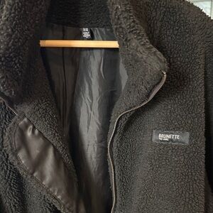 Brunette The Label Black Fleece bomber Jacket